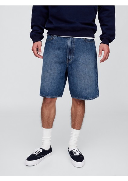 Erkek Mavi Supersoft Loose Denim Şort