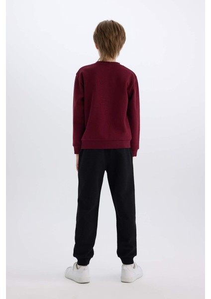 Erkek Çocuk 2'li Takım Baskılı Sweatshirt Beli Lastikli Eşofman Altı E1935A824CW