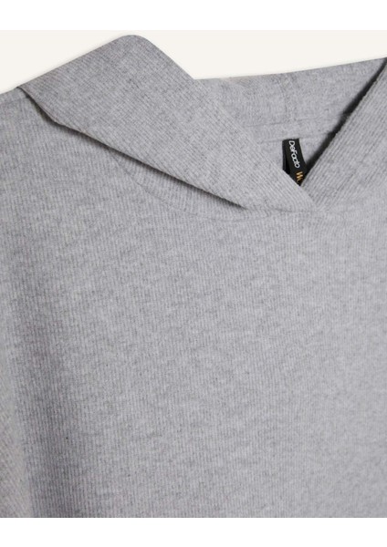 Relax Fit Kapüşonlu Basic Düz Sweatshirt E1995AX24WN