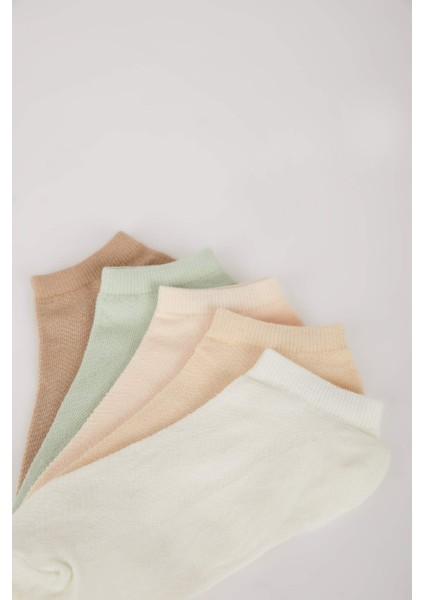 Kadın 5'li Pamuklu Patik Çorap E2128AXNS