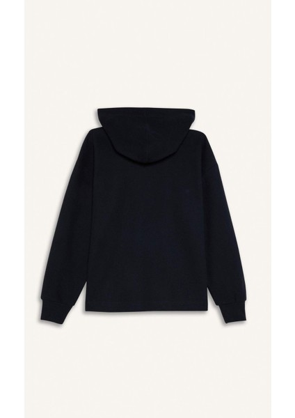 Relax Fit Kapüşonlu Basic Düz Sweatshirt E1995AX24WN
