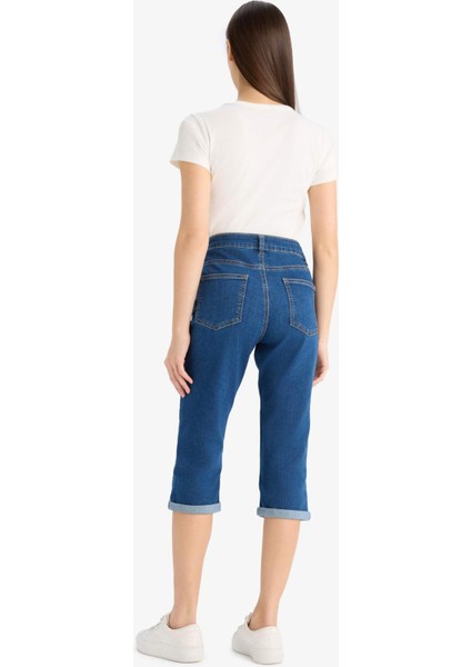 Normal Bel Cepli Katlamalı Paça Jean Kapri E2178AX25SM