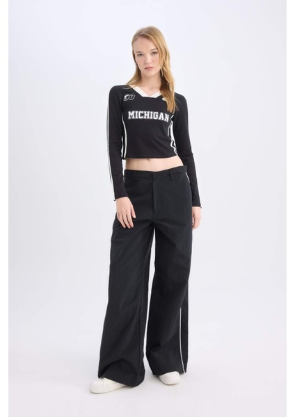 Coool Wide Leg Geniş Bol Paça Cepli Şerit Detaylı Normal Bel Pantolon D4404AX24AU fiyatları
