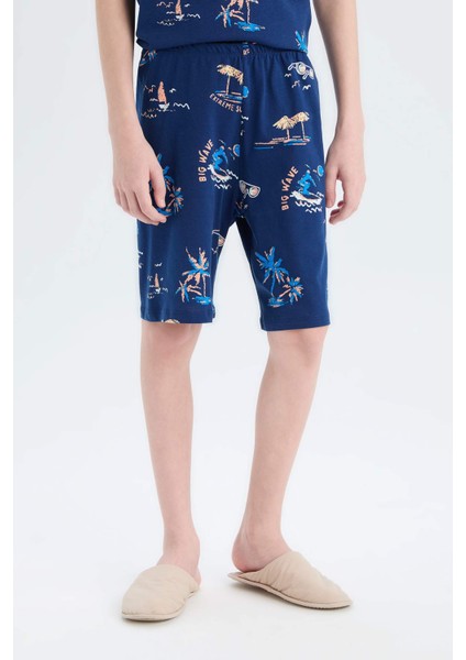 Erkek Çocuk Pijama Takımı Desenli Kısa Kollu Üst Şort D9992A825SM