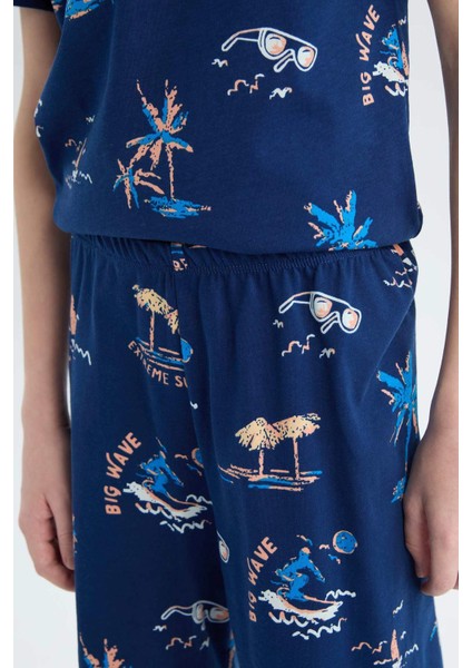 Erkek Çocuk Pijama Takımı Desenli Kısa Kollu Üst Şort D9992A825SM