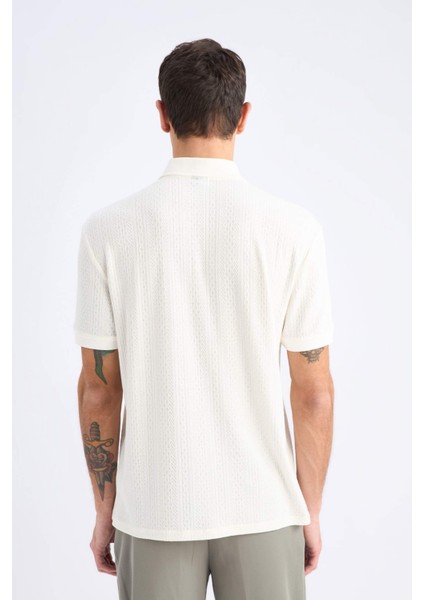 Regular Fit Polo Yaka Kısa Kollu Triko Tişört C4140AX25SM