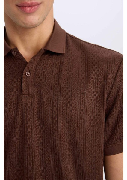 Regular Fit Polo Yaka Kısa Kollu Triko Tişört C4140AX25SM
