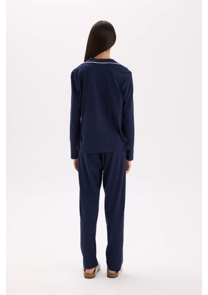 Pijama Takımı Regular Fit Uzun Kollu Üst Uzun Altı-Fall in Love E2246AXNS