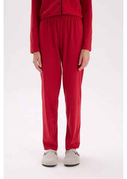 Pijama Takımı Regular Fit Uzun Kollu Üst Uzun Alt-Fall in Love E2246AXNS