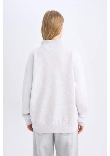 Coool Oversize Geniş Kalıp Basic Düz Sweatshirt E2433AX24WN