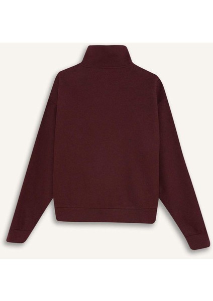 Regular Fit Yarım Fermuarlı Baskılı Sweatshirt E1849AX24WN