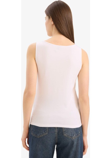 Slim Fit Dar Kesim Basic Düz Yuvarlak Yaka Atlet I1059AZ25SM