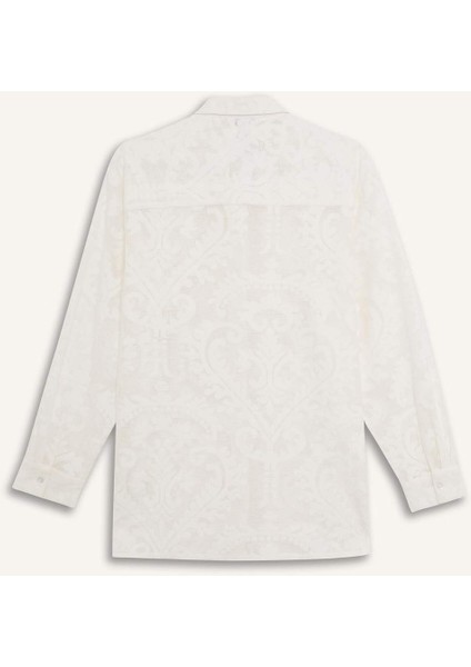 Regular Fit Dantel Detaylı Plaj Gömleği-Fall in Love D9768AX25SM