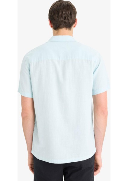 %100 Pamuk Regular Fit Yazlık Kısa Kollu Gömlek E0461AX25SM