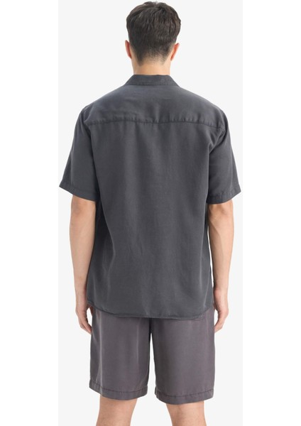 Regular Fit Tensel Kısa Kollu Gömlek E2530AX25SM