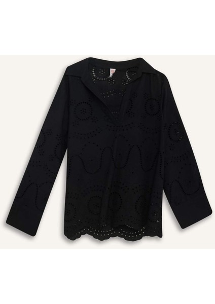 Regular Fit Brode Plaj Gömleği-Fall in Love E0598AX25SM