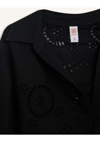 Regular Fit Brode Plaj Gömleği-Fall in Love E0598AX25SM