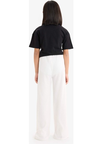 Kız Çocuk Beli Lastikli Fitilli Wide LegGeniş Paça Pantolon E1836A825SM