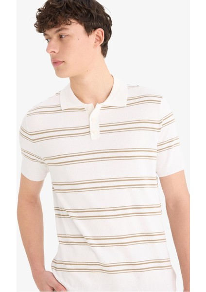 Regular Fit Polo Yaka Kısa Kollu Yumuşak Tuşeli Triko Tişört E2665AX25SP