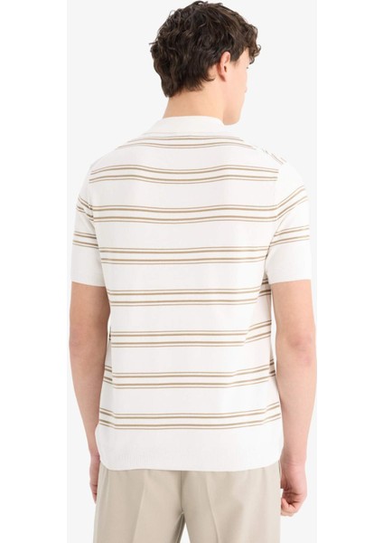 Regular Fit Polo Yaka Kısa Kollu Yumuşak Tuşeli Triko Tişört E2665AX25SP
