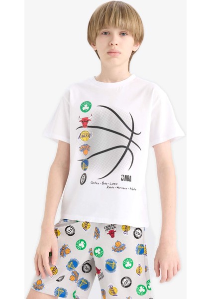 Erkek Çocuk NBA Current Teams Pijama Takımı Kısa Kollu Üst Şort E2700A825SM