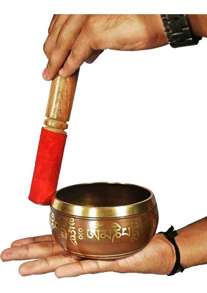 El Yapımı Tam Pirinç Meditasyon Çanı Motifli Tibet Çanağı Spiritüel Çakra Dengeleyici Şifa ve Ses Terapisi Aleti fiyatları