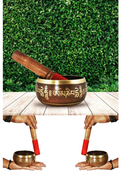 El Yapımı Tam Pirinç Meditasyon Çanı Motifli Tibet Çanağı Spiritüel Çakra Dengeleyici Şifa ve Ses Terapisi Aleti indirimleri
