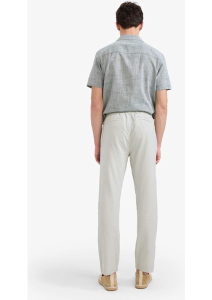 Relax Fit Rahat Kesim Dar Paça Keten Karışımlı Yazlık Pantolon C1140AX25SM