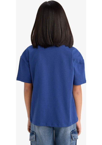 Kız Çocuk Disney Lilo & Stitch Relax Fit Bisiklet Yaka Kısa Kollu Tişört E2625A825SM