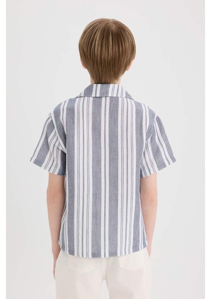 Erkek Çocuk Oversize Geniş Kalıp Polo Yaka Kısa Kollu Gömlek E2921A825SM