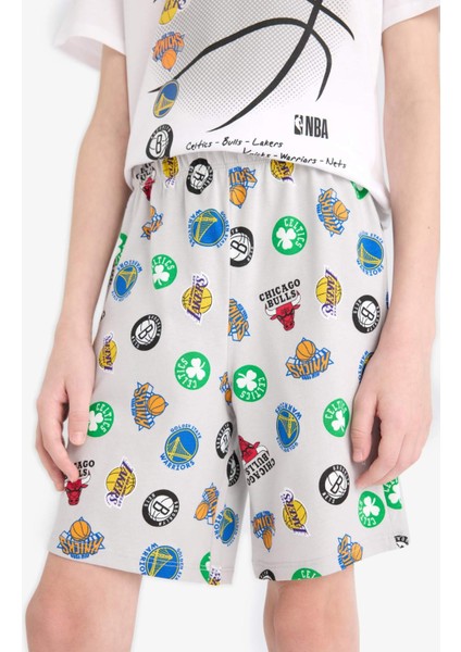 Erkek Çocuk NBA Current Teams Pijama Takımı Kısa Kollu Üst Şort E2700A825SM