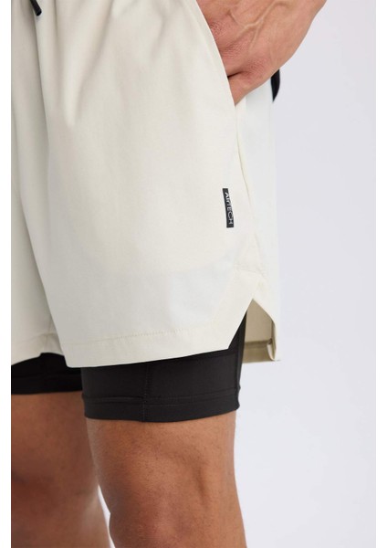 fit Slim Fit Dar Kesim Sporcu Penye Taytlı ŞORT E2759AX25SM