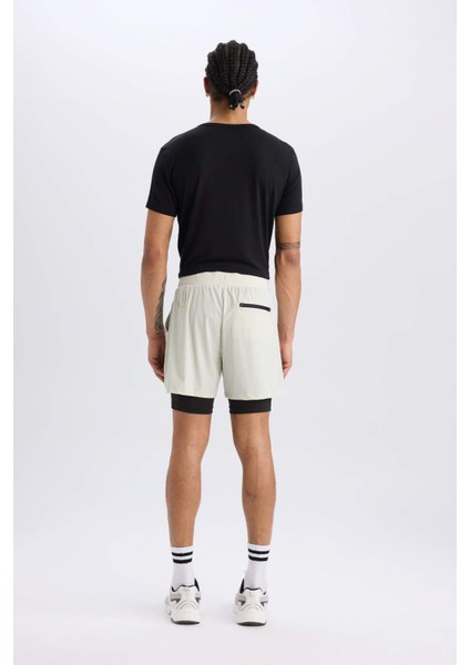 fit Slim Fit Dar Kesim Sporcu Penye Taytlı ŞORT E2759AX25SM