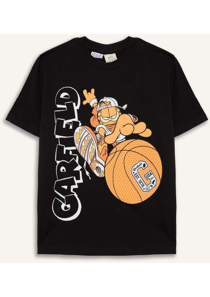 Erkek Çocuk Garfield Bisiklet Yaka Kısa Kollu Tişört E3107A825SM