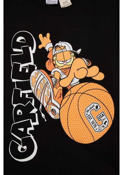 Erkek Çocuk Garfield Bisiklet Yaka Kısa Kollu Tişört E3107A825SM