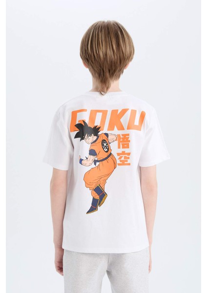 Erkek Çocuk Dragon Ball Bisiklet Yaka Sırt Baskılı Kısa Kollu Tişört E3120A825SM