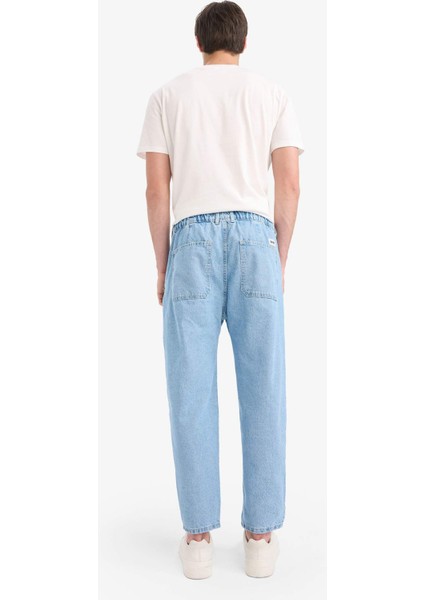 %100 Pamuk Relaxed Slouchy Fit Rahat Kesim Düz Paça Jean Pantolon E2906AX25SP