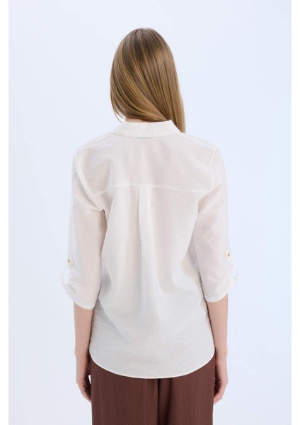 Regular Fit Basic Düz Uzun Kollu Gömlek M9407AZ25SP