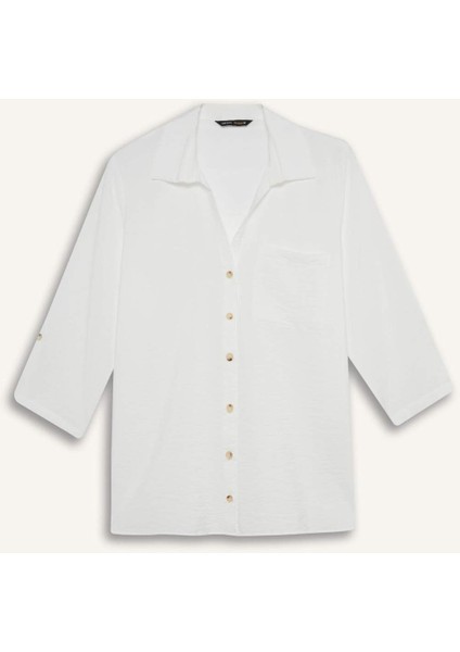 Regular Fit Basic Düz Uzun Kollu Gömlek M9407AZ25SP