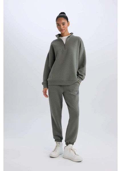 Fit Standart Fit Uzun Jogger Eşofman Altı Cepli Beli Paçası Lastikli E3546AX24WN