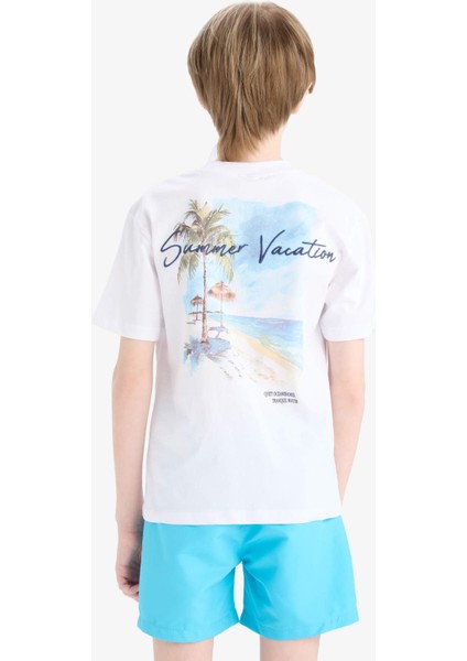 Erkek Çocuk Bisiklet Yaka Baskılı Kısa Kollu Tişört E3740A825SM