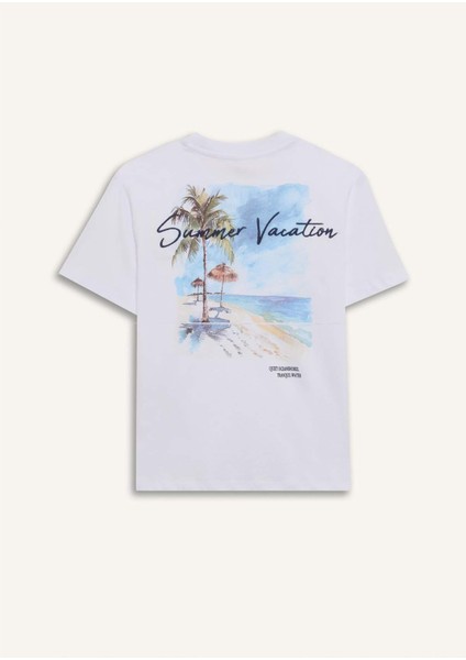 Erkek Çocuk Bisiklet Yaka Baskılı Kısa Kollu Tişört E3740A825SM