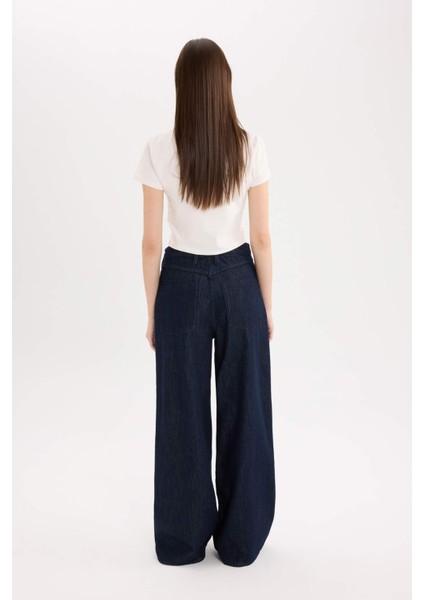 Wide Leg Yüksek Bel Uzun Jean Pantolon E2970AX24CW