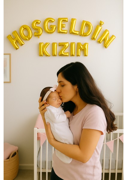 Hoşgeldin Kızım Balon Seti Pembe | Yenidoğan Bebek Karşılama Parti Süsü