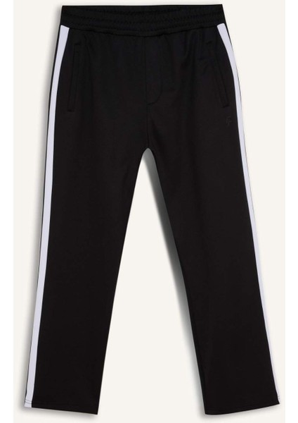 Fit Sporcu Jogger Eşofman Altı Standart Fit Standart Paça Skuba Dalgıç Kumaş Beli Lastikli Düz Paça E3932AX24WN