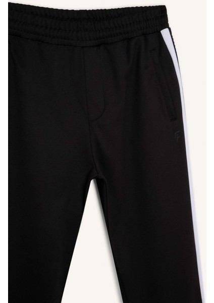 Fit Sporcu Jogger Eşofman Altı Standart Fit Standart Paça Skuba Dalgıç Kumaş Beli Lastikli Düz Paça E3932AX24WN