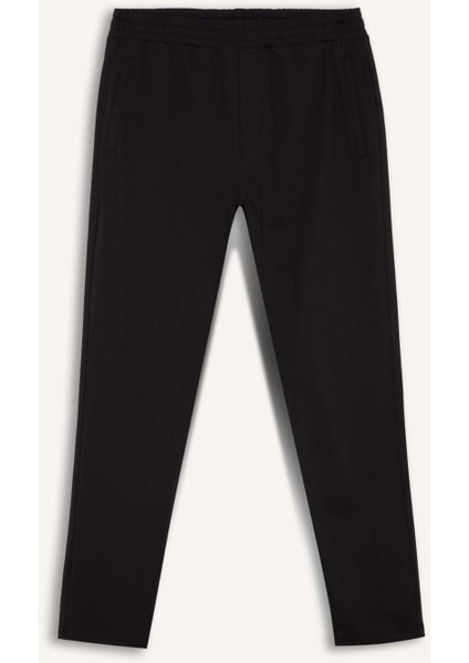 Fit Sporcu Jogger Eşofman Altı Slim Fit Dar Kesim Standart Paça Skuba Dalgıç Kumaş Beli Lastikli Düz Paça E3930AX24WN