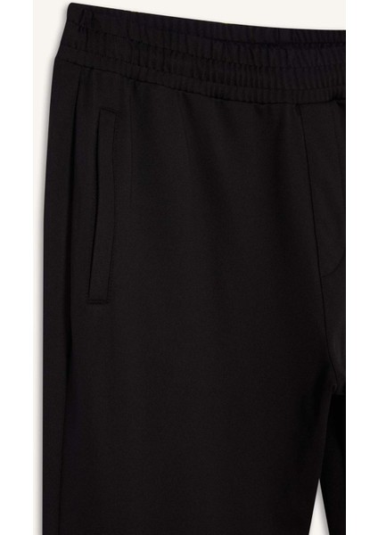 Fit Sporcu Jogger Eşofman Altı Slim Fit Dar Kesim Standart Paça Skuba Dalgıç Kumaş Beli Lastikli Düz Paça E3930AX24WN