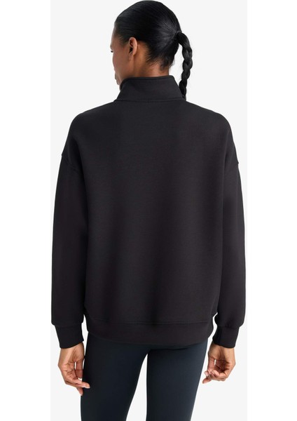 DeFactoFit Oversize Geniş Kalıp Dik Yaka Sporcu Sweatshirt D3796AX24WN