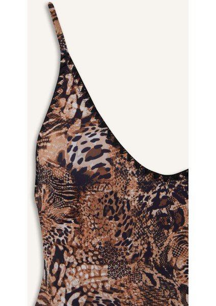 Regular Fit Leopar Desenli Mayo-Fall in Love E3901AX25SM